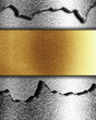 Golden plaque on metal background