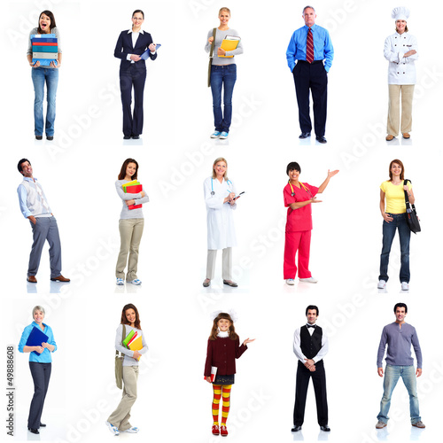 Photo: Group of workers people set. Group of workers people set.