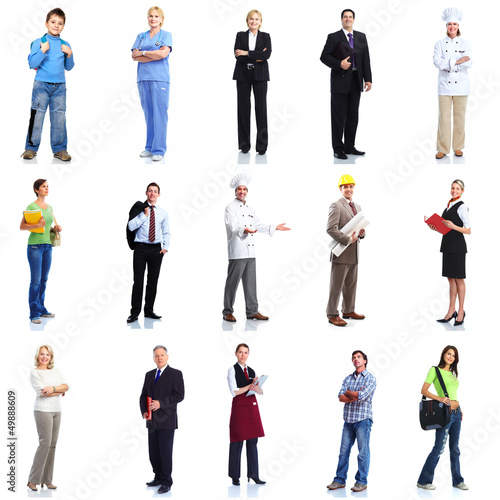 Photo: Group of workers people set. Group of workers people set.