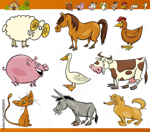 Vector: farm animals set cartoon illustration farm animals set cartoon illustration