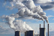 Photo: smoking cooling towers of coal power plant smoking cooling towers of coal power plant