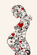 Floral swirls love pregnant woman
