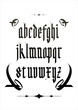 vintage gothic font alphabet with decorations