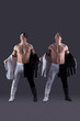 Handsome muscular guys take off their clothes