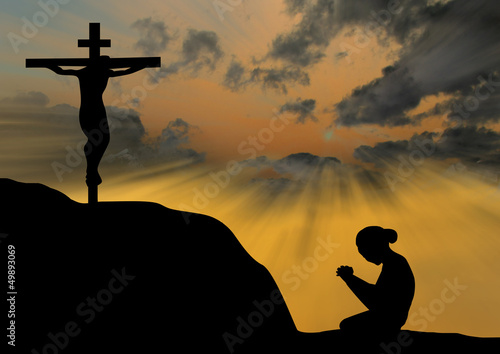 Illustration: Praying at the Cross Praying at the Cross
