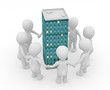 3d people near to the building