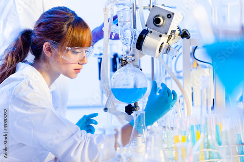 Photo: Young chemist in the laboratory. Young chemist in the laboratory.