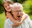 Happy grandfather with grandchild