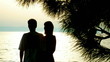 young couple in the sunset