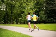 Jogging together - young couple running