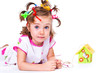 Bird house and girl