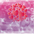 Hintergrund mit Rahmen getupft und Herzen - Liebe