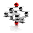 Balance: abstrakte Konstruktion aus Kugel - 3D Grafik