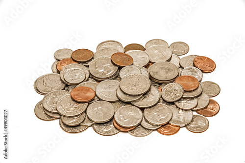 Photo: Worn And Dirty Coins In A Pile XXXL Worn And Dirty Coins In A Pile XXXL