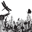 black and white silhouettes of nature