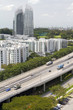 Skyline and highway traffic in Singapore city