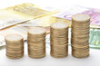 Monedas de euro apiladas