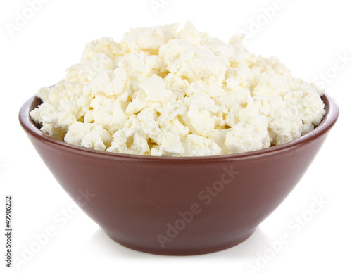 Photo: curds in brown pottery plate curds in brown pottery plate