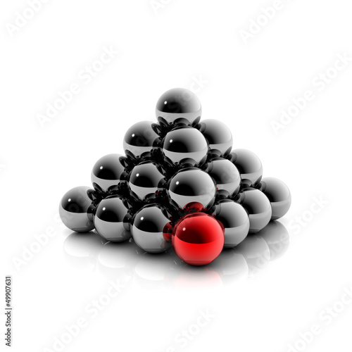 Illustration: Hierarchie - Pyramide aus Kugel: 3D Grafik / 3D Illustration Hierarchie - Pyramide aus Kugel: 3D Grafik / 3D Illustration