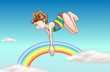 A girl diving up the sky