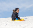 Sledding at winter time