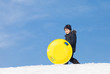 Sledding at winter time