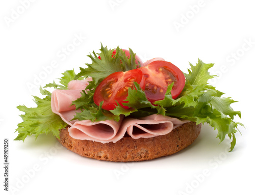 Photo: healthy sandwich with vegetable and smoked ham healthy sandwich with vegetable and smoked ham