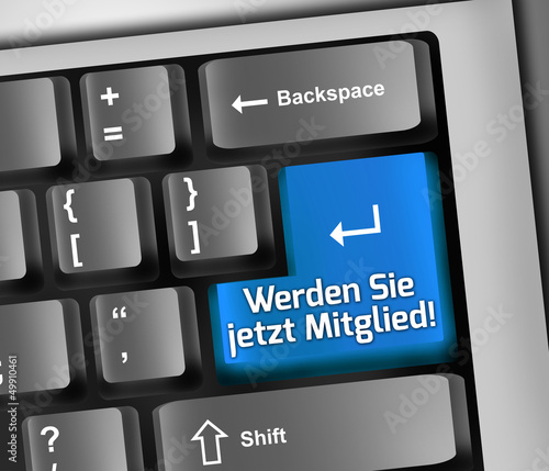 Illustration: Keyboard Illustration "Werden Sie jetzt Mitglied!" Keyboard Illustration "Werden Sie jetzt Mitglied!"