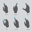touch screen gesture, interface (vector hand icons) set