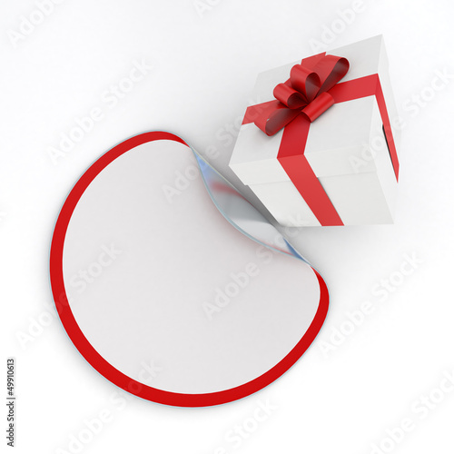 Illustration: Gift box and sticker Gift box and sticker