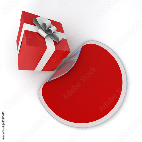 Illustration: Gift box and sticker Gift box and sticker
