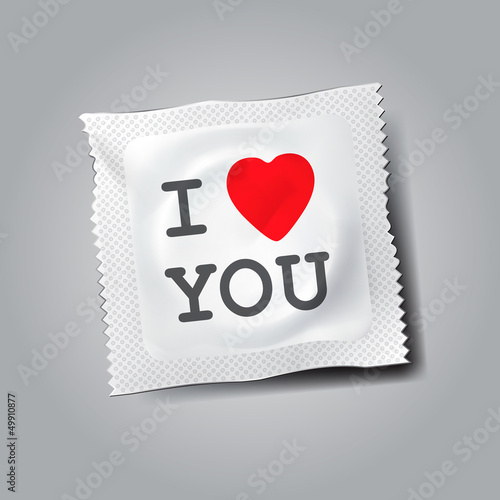 Vector: Condom with text I love you, vector Eps10 illustration. Condom with text I love you, vector Eps10 illustration.