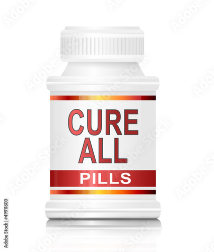 Illustration: Cure all concept. Cure all concept.