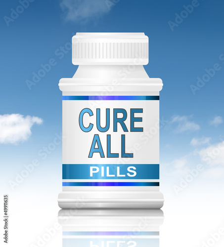 Illustration: Cure all concept. Cure all concept.