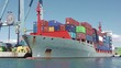 Container ship loading