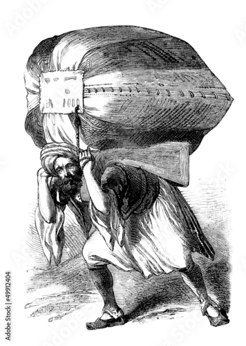 Illustration: Arabia : Porter - Portefaix - Träger Arabia : Porter - Portefaix - Träger