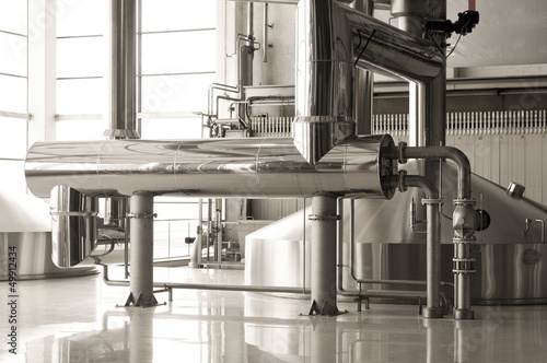Photo: Interior of modern brewery Interior of modern brewery