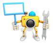 The left hand Holding the board Engineer Yellow Camera Character
