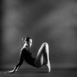 A portrait of young beautiful gymnast woman