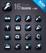 Black Squares - Tools and Construction icons