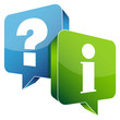 Speech Bubbles Question Blue & Information Green