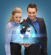 man and woman with tablet pc