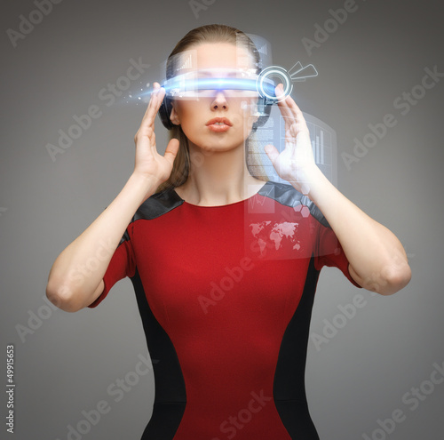 Photo: woman with futuristic glasses woman with futuristic glasses