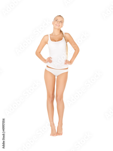 Photo: beautiful woman in cotton underwear beautiful woman in cotton underwear