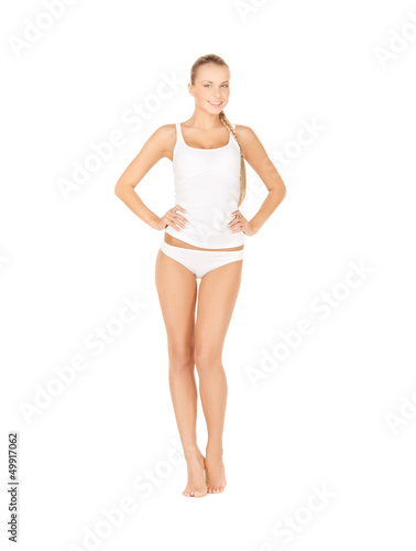 Photo: beautiful woman in cotton underwear beautiful woman in cotton underwear