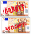 50 Euro Geldscheine mit Stempel