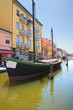 Panoramic view of Comacchio. Emilia-Romagna. Italy.