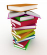 3d books on background white