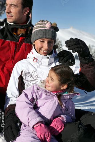 Photo: Family enjoying skiing trip Family enjoying skiing trip