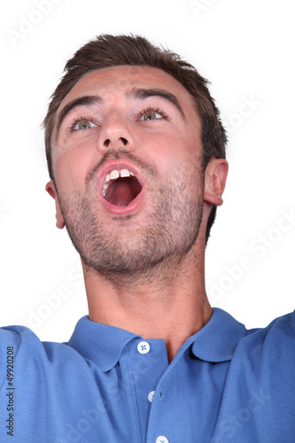 Photo: Man shouting for joy Man shouting for joy